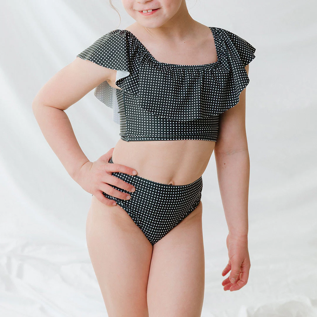 Mini Wave Two-Piece Set, Black Checkers - Image 5
