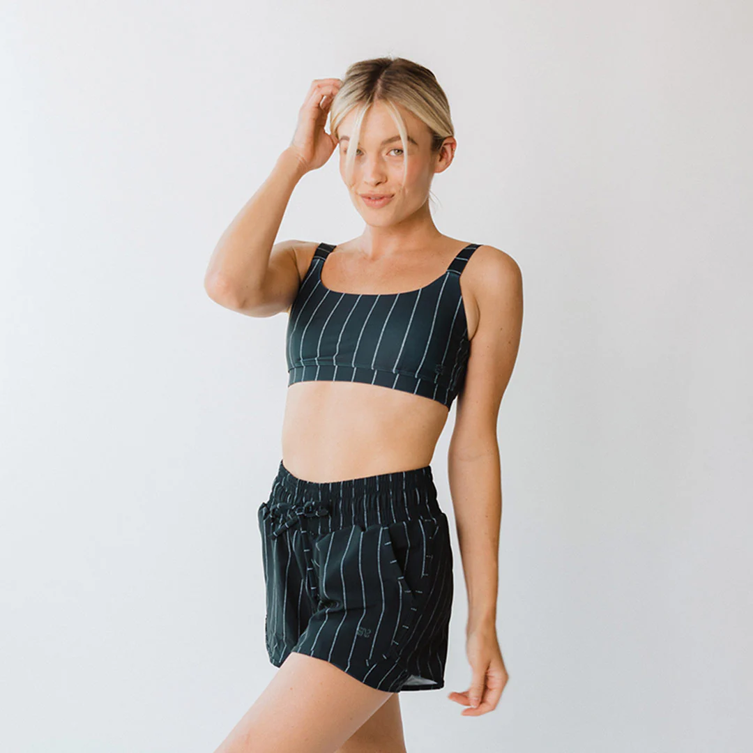 Momentum Bra, Navy Pinstripe - Image 6
