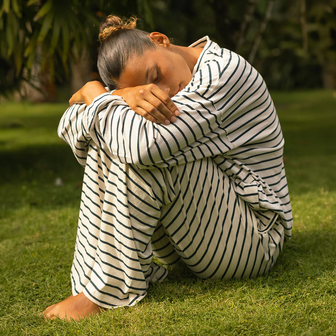 Oversized Jersey Crew, Navy Stripe - Image 7