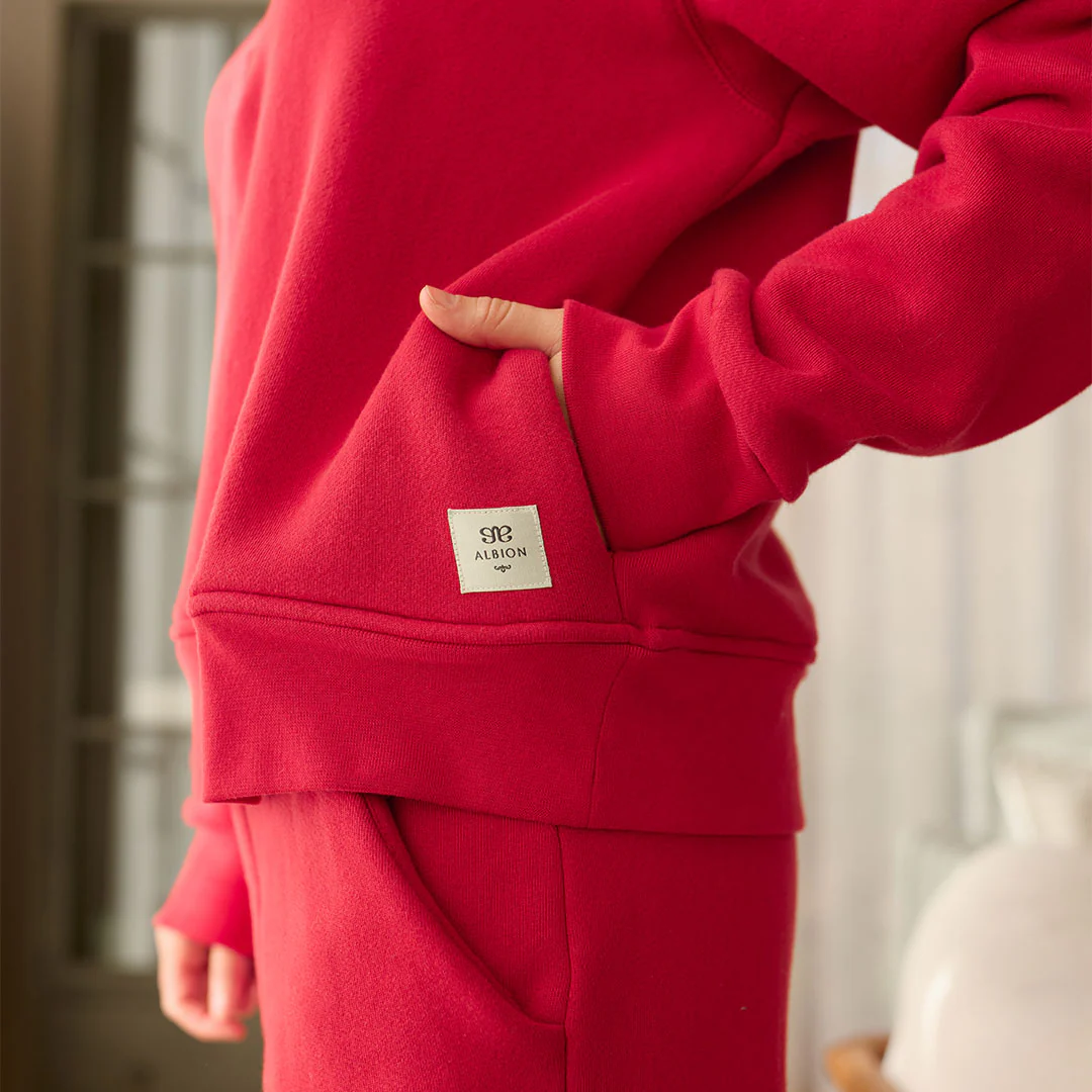 Oxford Terry Zip-Up, Red - Image 3