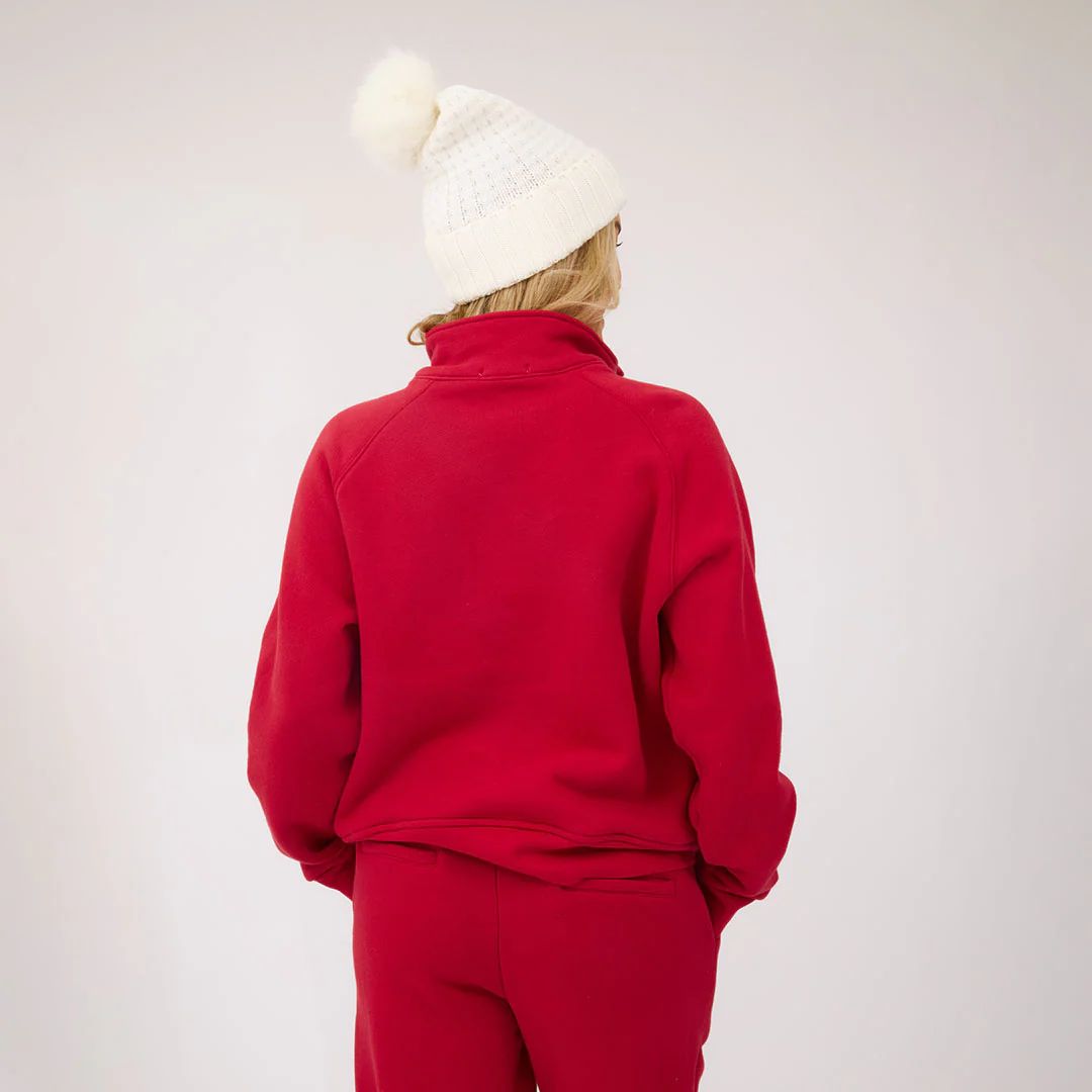 Oxford Terry Zip-Up, Red - Image 6