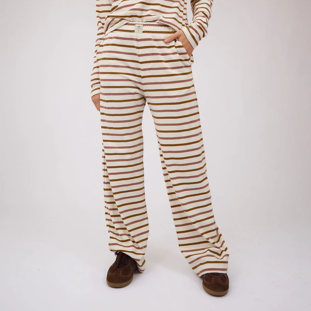 Pajama Pants, Mauve Stripe