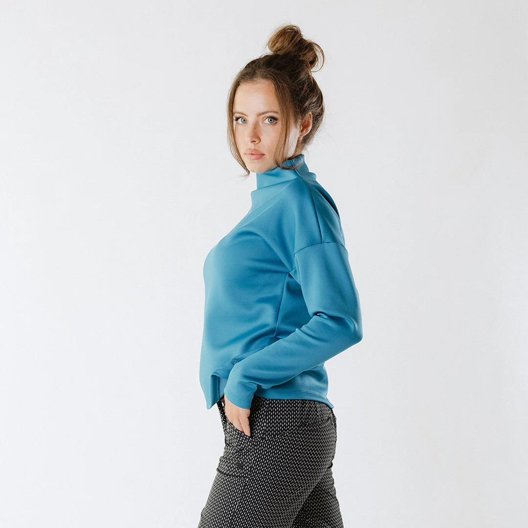 Peacock Blue Cardiff Pullover - Image 2