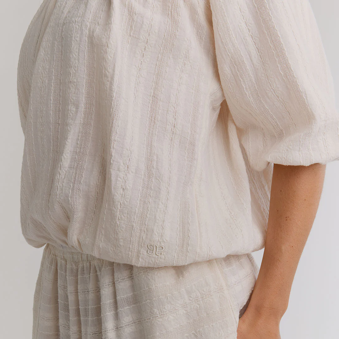 Peasant Top 3/4 Sleeve, White - Image 6