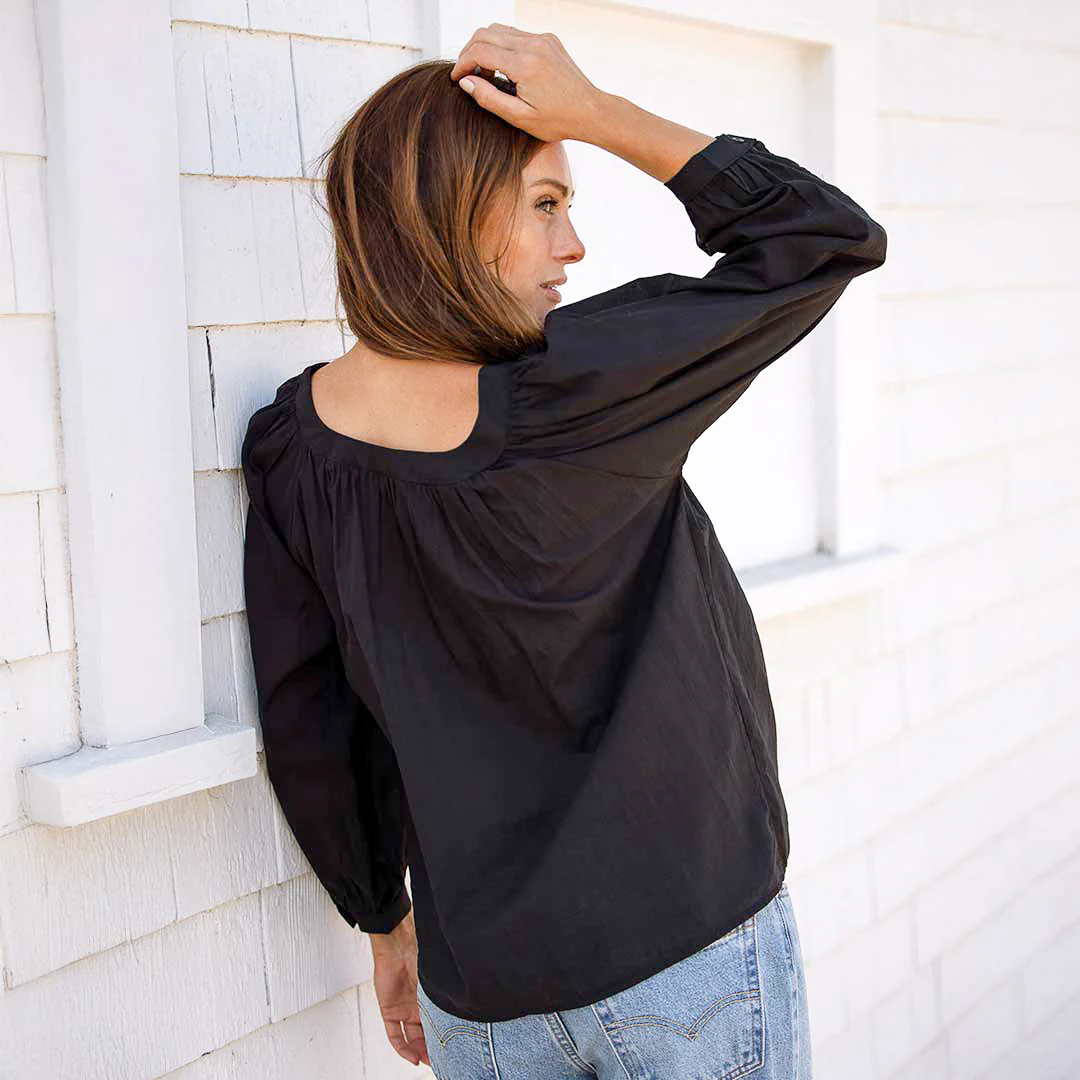 Peasant Top, Black - Image 6