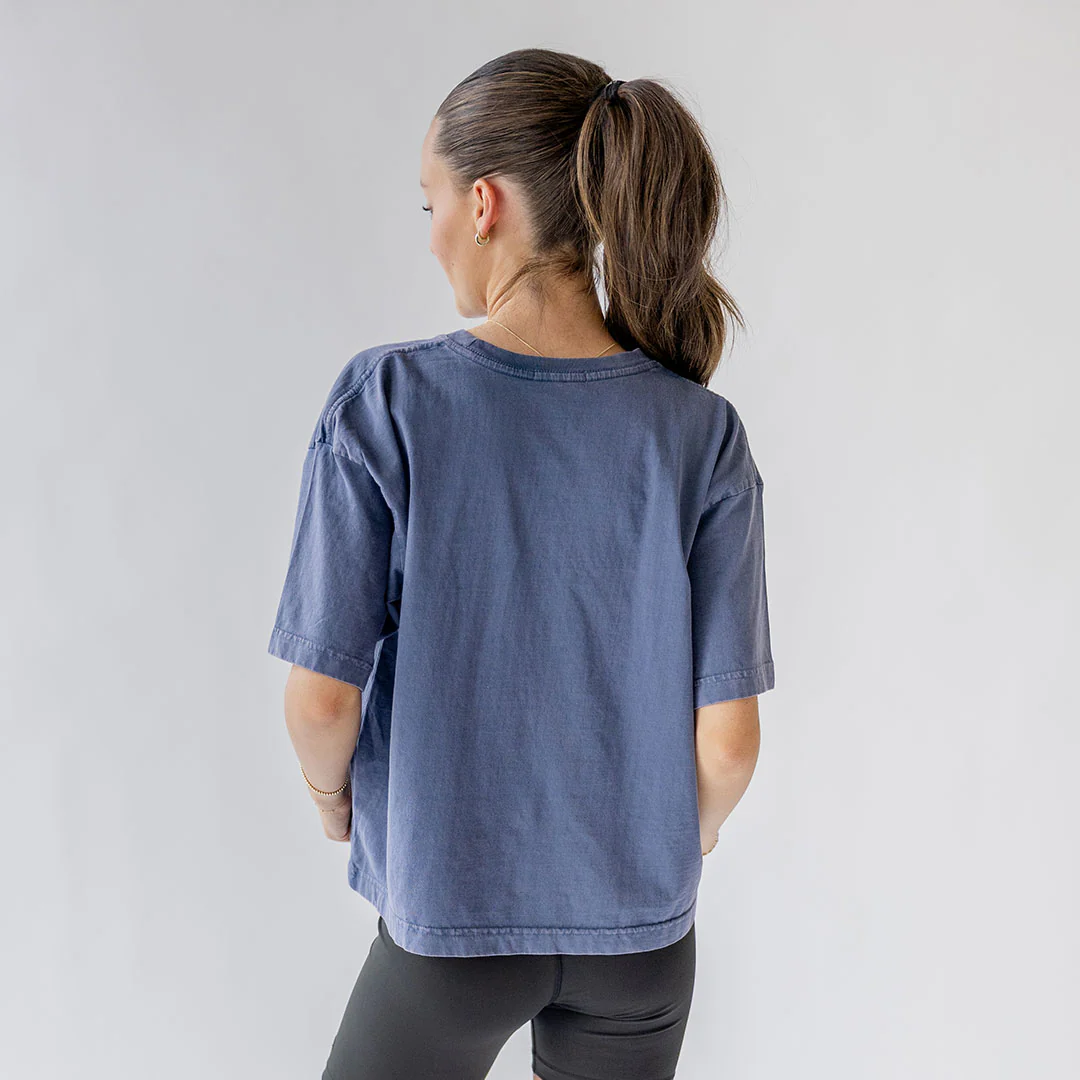Perfect Oversized Cotton Tee, Blue - Image 3