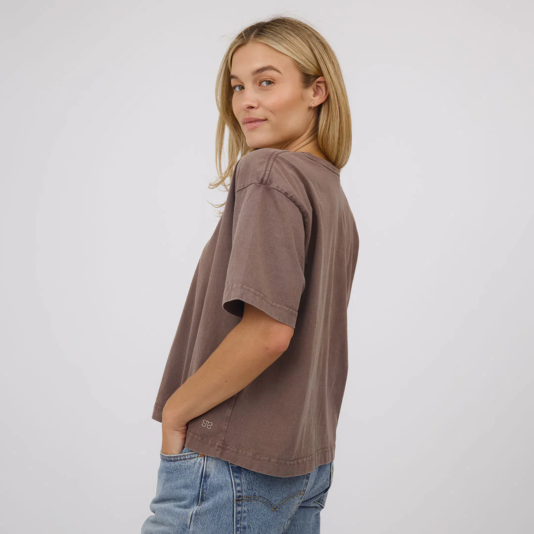 Perfect Oversized Cotton Tee, Brown - Image 6