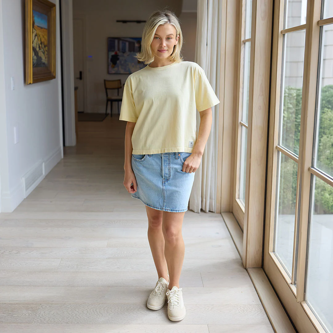 Perfect Oversized Cotton Tee, Butter - Image 2