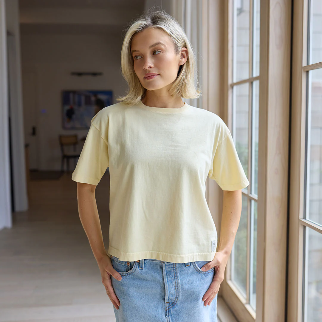 Perfect Oversized Cotton Tee, Butter - Image 3