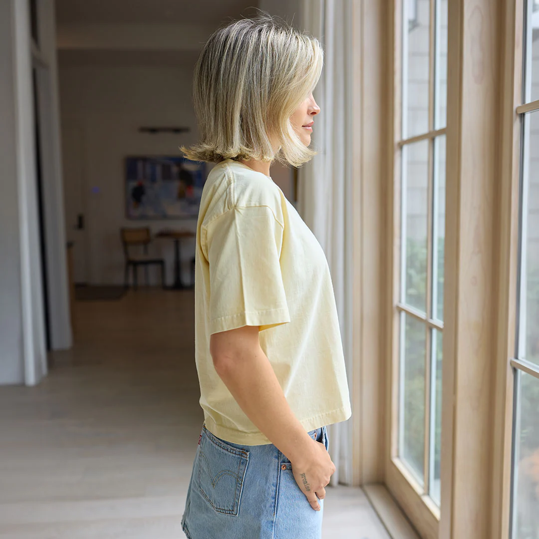 Perfect Oversized Cotton Tee, Butter - Image 4
