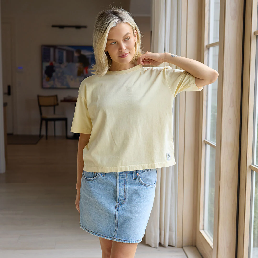 Perfect Oversized Cotton Tee, Butter - Image 7