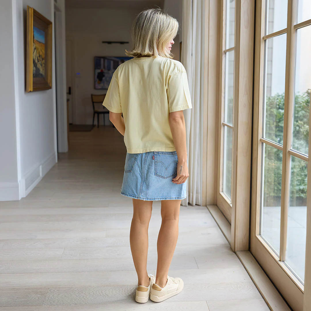 Perfect Oversized Cotton Tee, Butter - Image 8