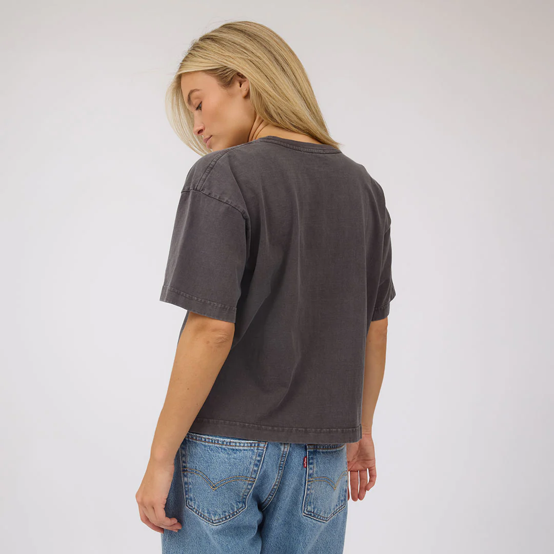 Perfect Oversized Cotton Tee, Charcoal - Image 3