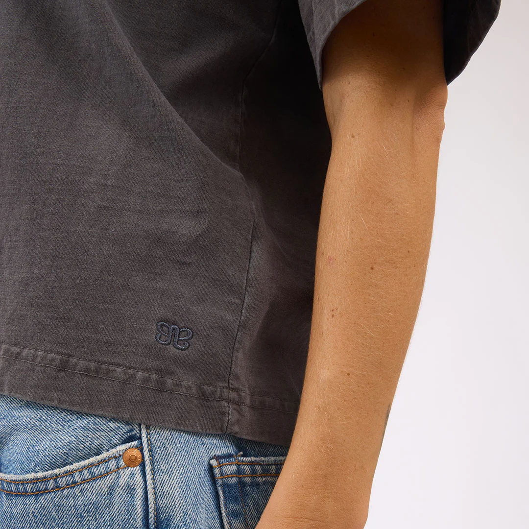 Perfect Oversized Cotton Tee, Charcoal - Image 6