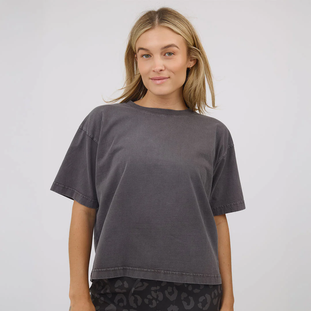 Perfect Oversized Cotton Tee, Charcoal - Image 7