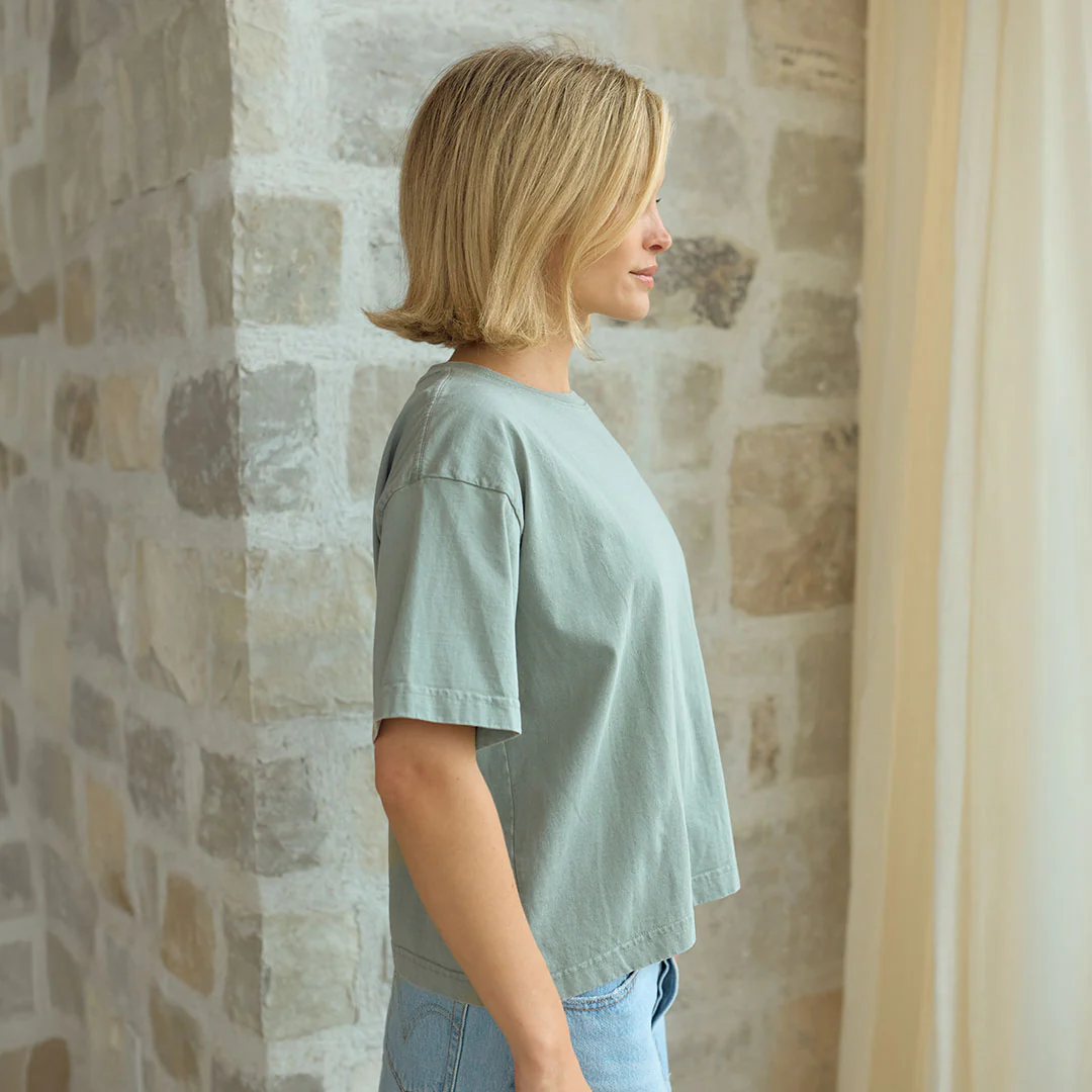 Perfect Oversized Cotton Tee, Sage - Image 3