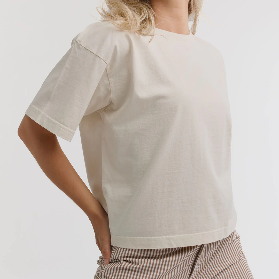 Perfect Oversized Cotton Tee, Sugar - Image 5