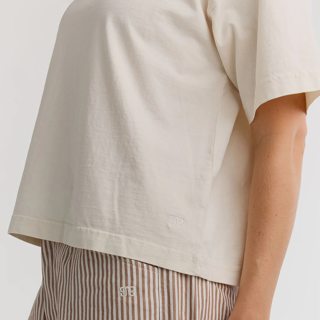 Perfect Oversized Cotton Tee, Sugar - Image 6
