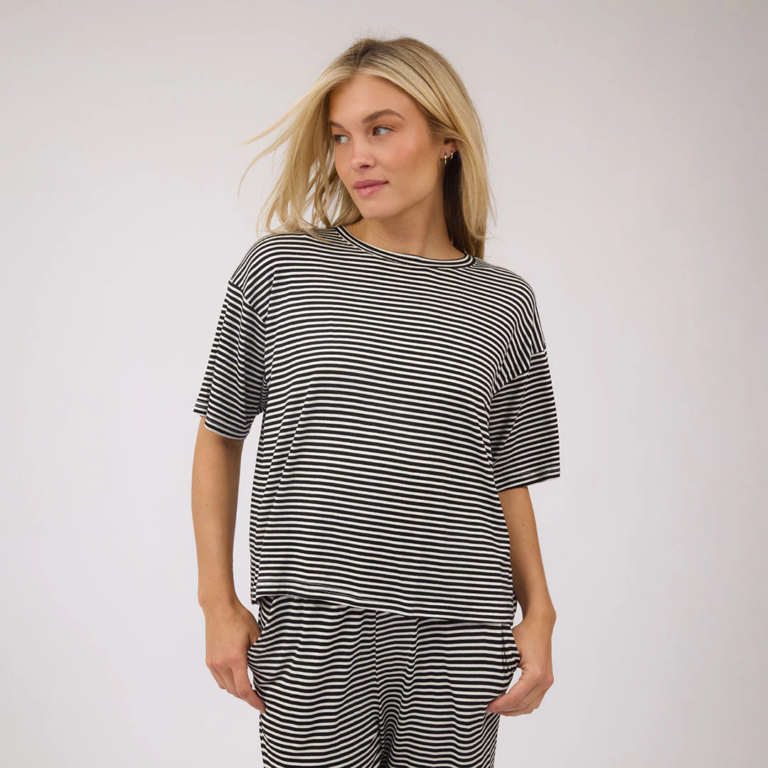 Perfect Oversized Tee, Black Stripe - Image 2