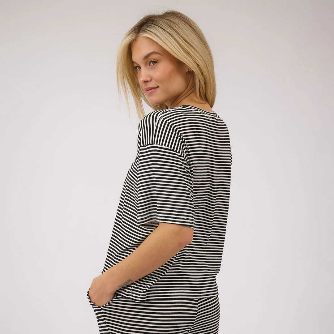 Perfect Oversized Tee, Black Stripe - Image 3