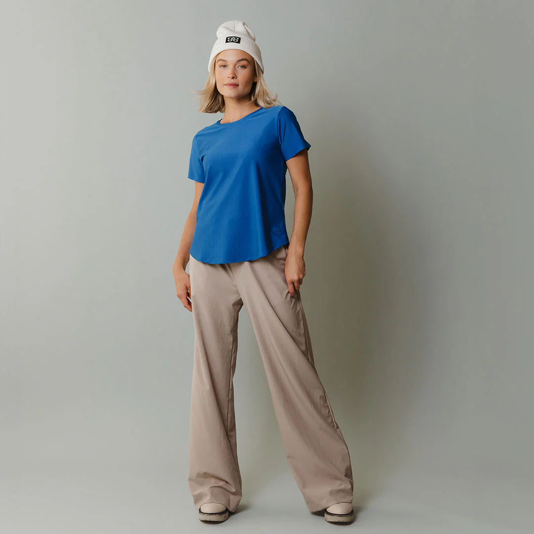 Ribbed Basic Crew Neck Tee, Cobalt - Image 4