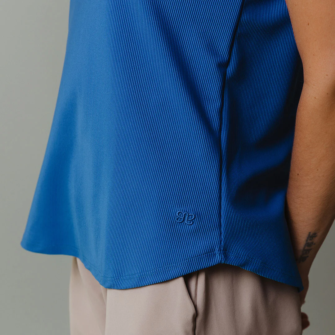 Ribbed Basic Crew Neck Tee, Cobalt - Image 7