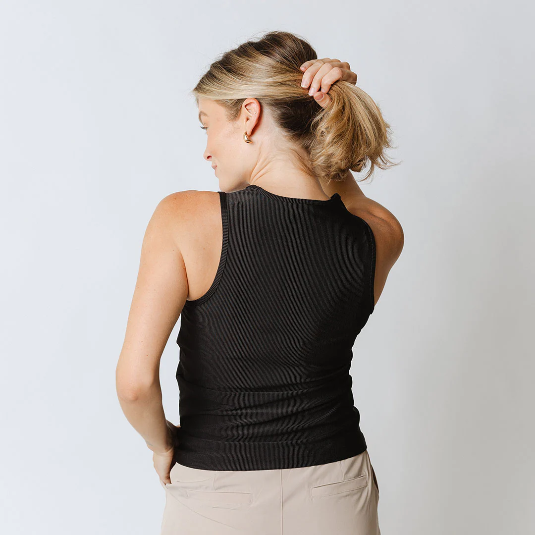 Ribbed Scoop Tank, Black - Image 8