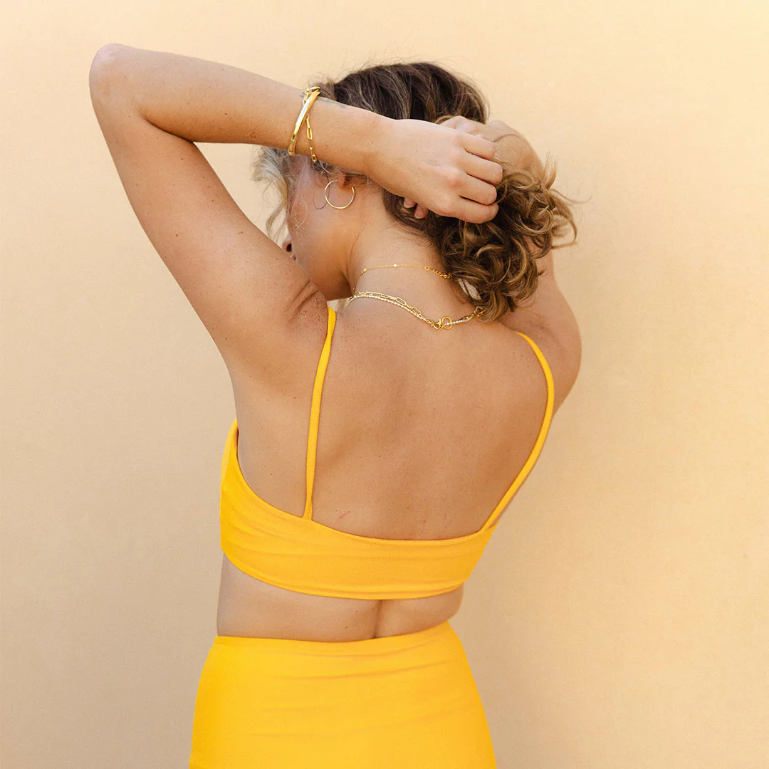 Rise Bikini Top, Golden Terry - Image 4