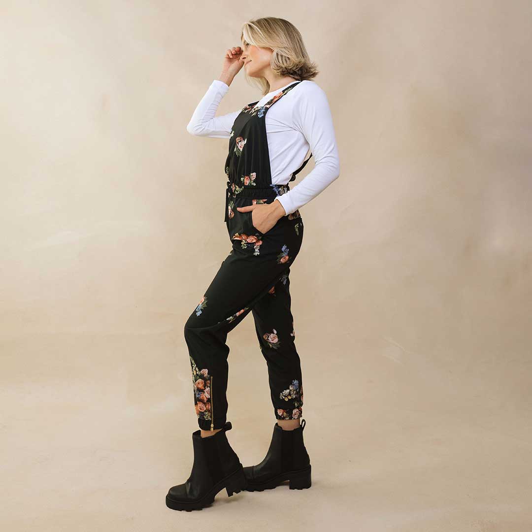 Rose Black Classic Overall Jumpsuit - Image 3