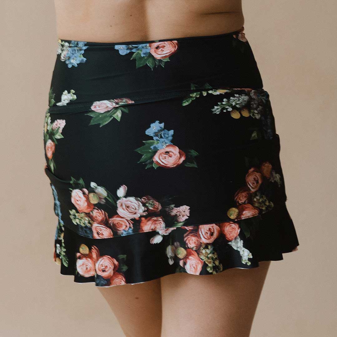 Rose Black High-Waisted Swim Skirt - Image 7