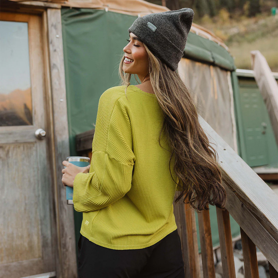 Sabrina Ribbed Pullover, Chartreuse - Image 3