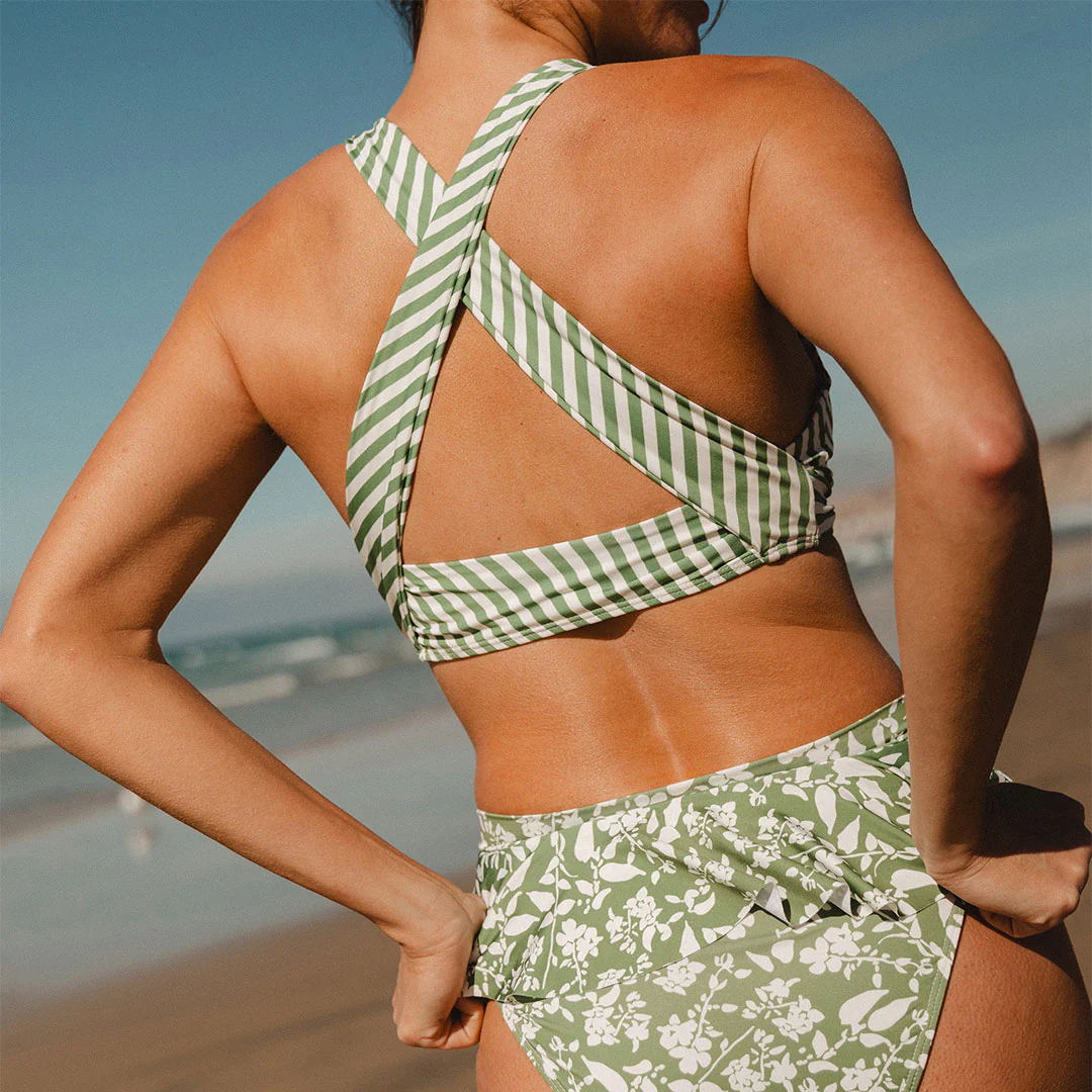 Sage Stripe Top Knot - Image 3