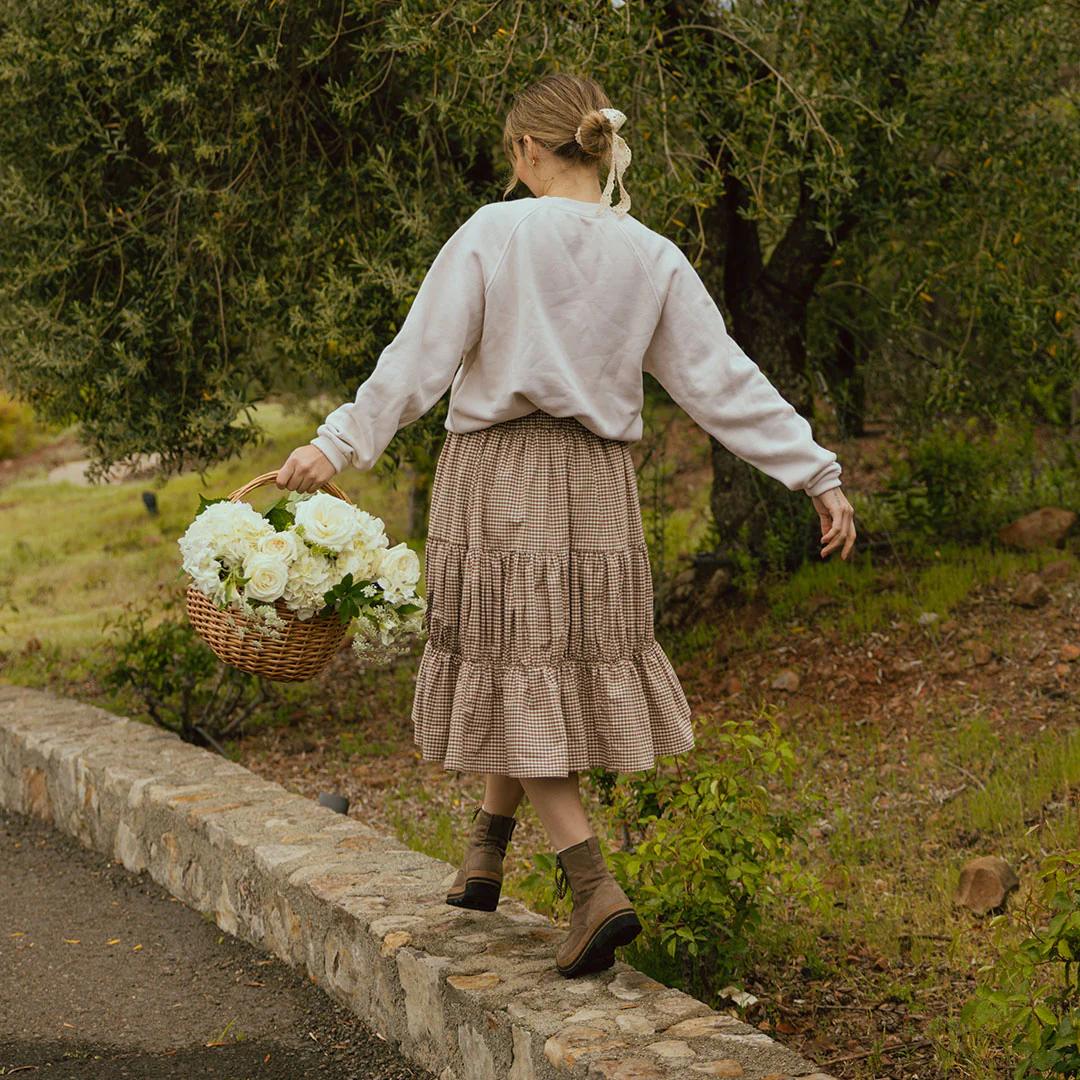 Salinas Skirt, Brown Gingham - Image 8