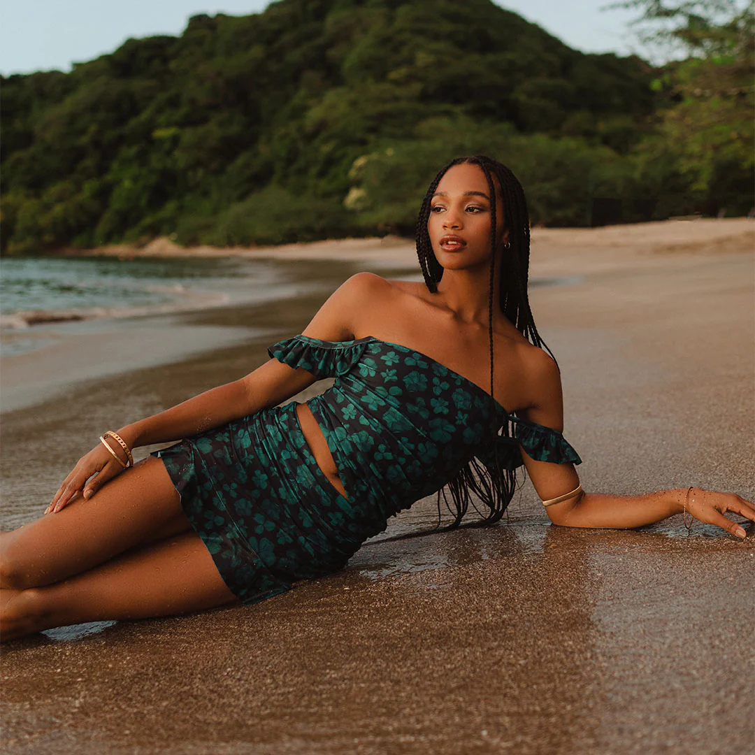 Sea Petal High-Waisted Swim Skirt - Image 3