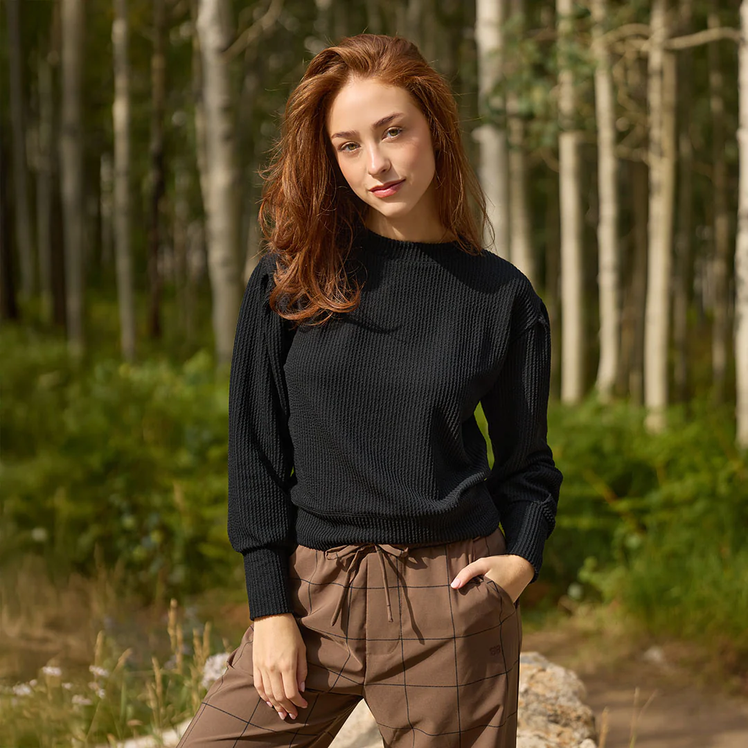 Serena Ribbed Top, Black - Image 6