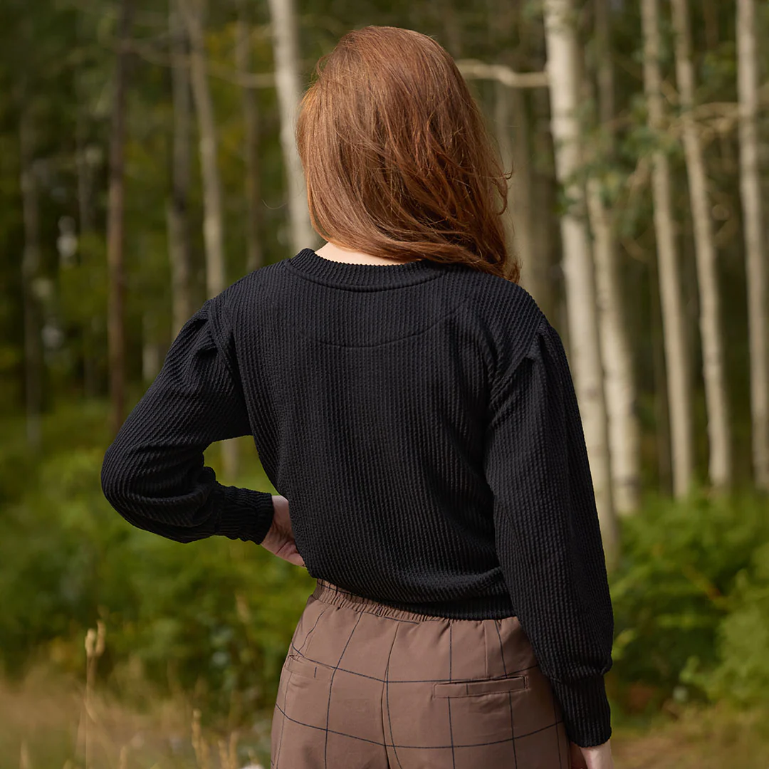 Serena Ribbed Top, Black - Image 8