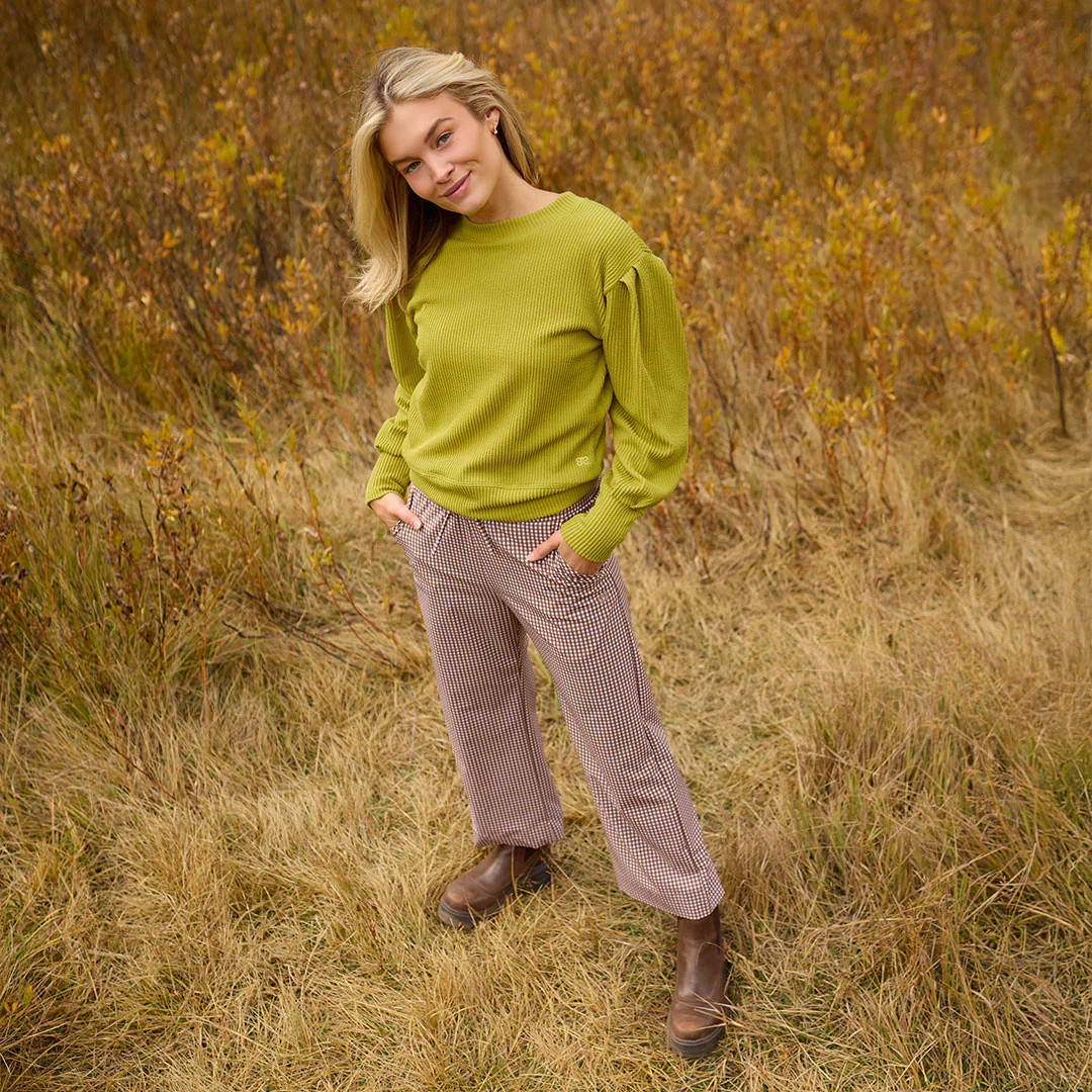 Serena Ribbed Top, Chartreuse - Image 2