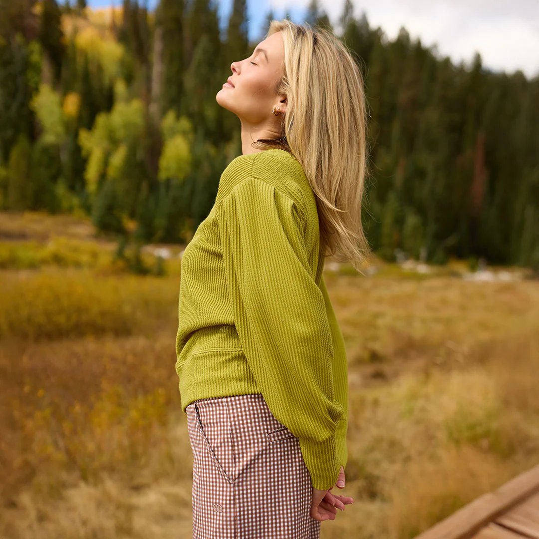 Serena Ribbed Top, Chartreuse - Image 3