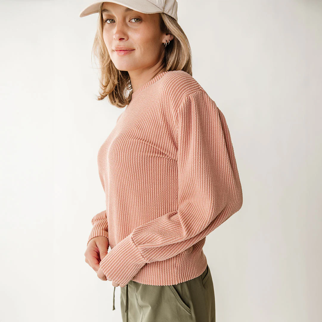 Serena Ribbed Top, Dusty Rose - Image 10