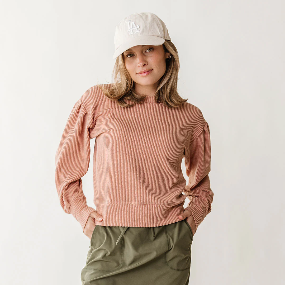 Serena Ribbed Top, Dusty Rose - Image 6