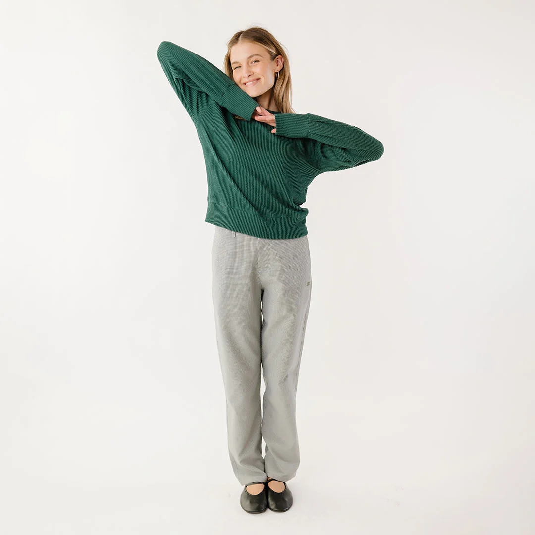 Serena Ribbed Top, Hunter Green - Image 6