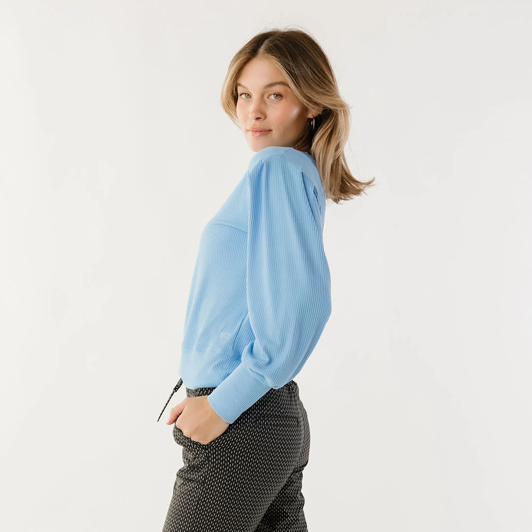 Serena Top, Bright Blue Rib - Image 2