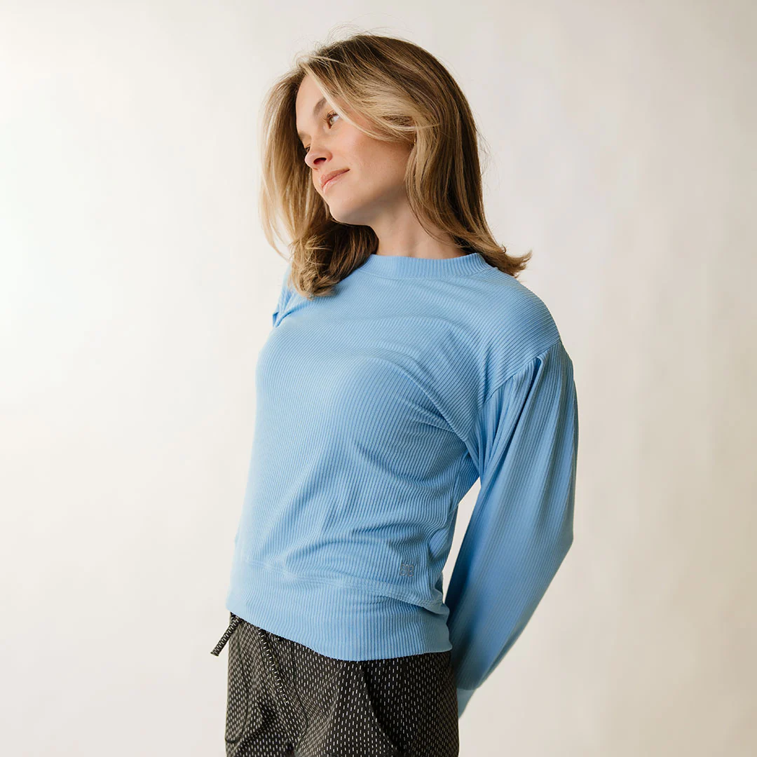 Serena Top, Bright Blue Rib - Image 3
