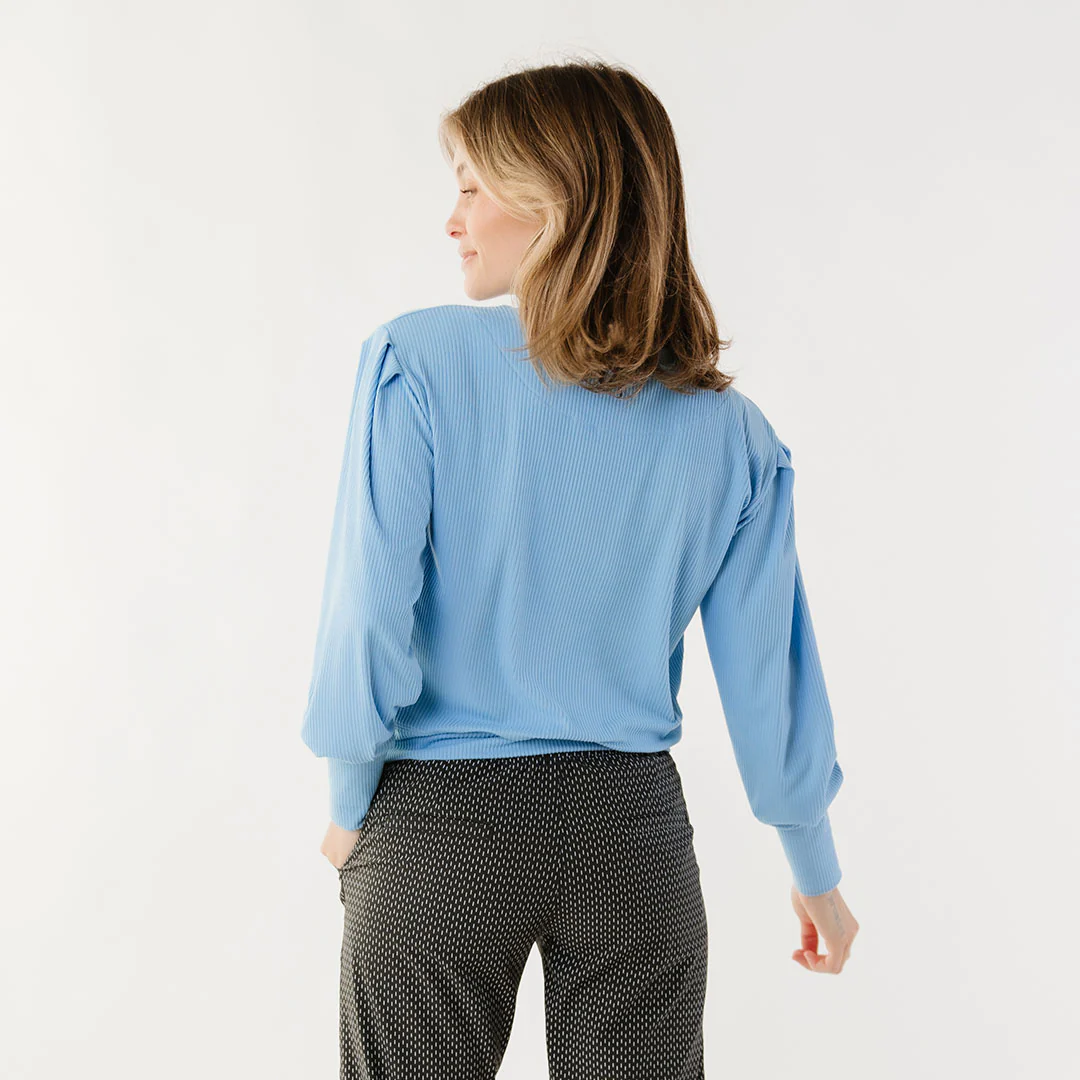 Serena Top, Bright Blue Rib - Image 4