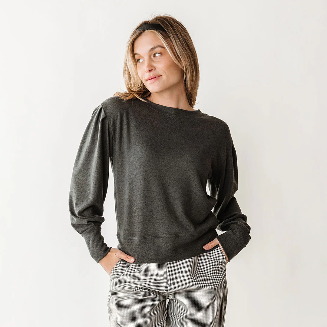 Serena Top, Charcoal - Image 2