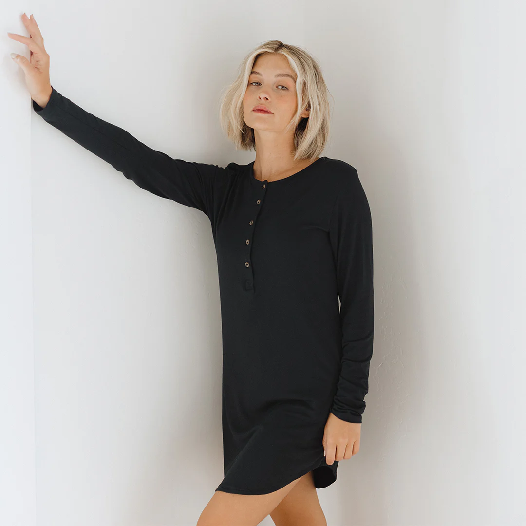 Serenity PJ Dress, Black - Image 4