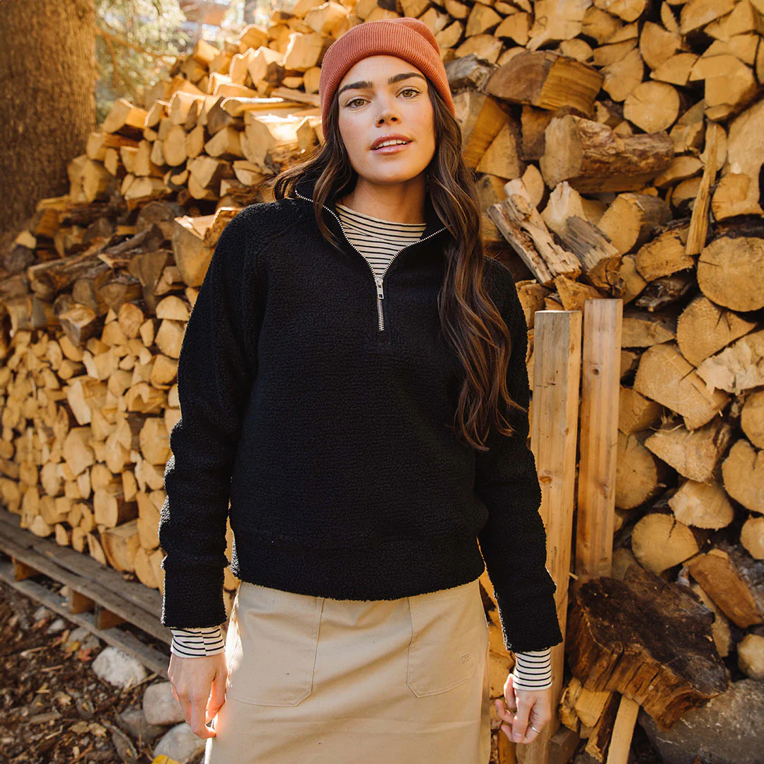 Sherpa 1/4 Zip, Black - Image 3