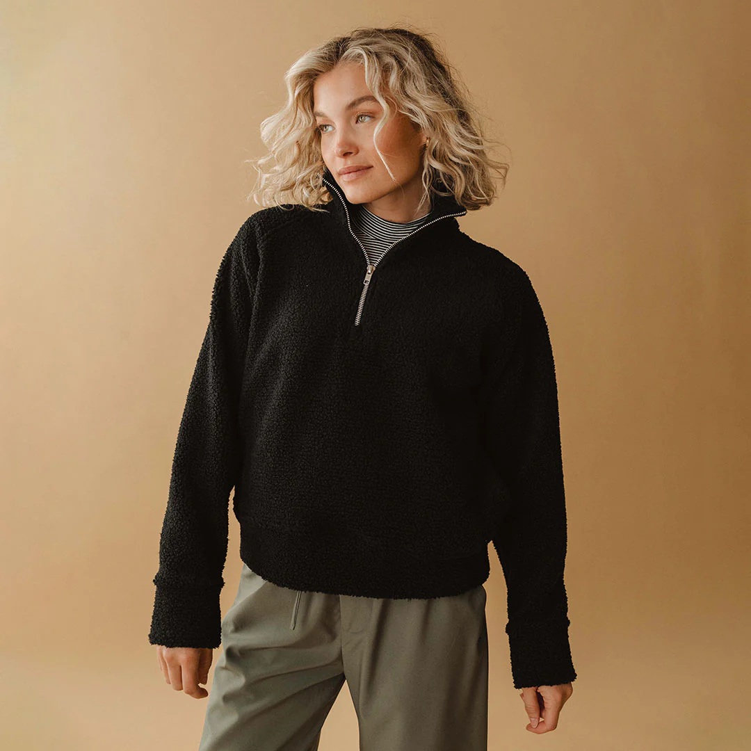 Sherpa 1/4 Zip, Black - Image 4