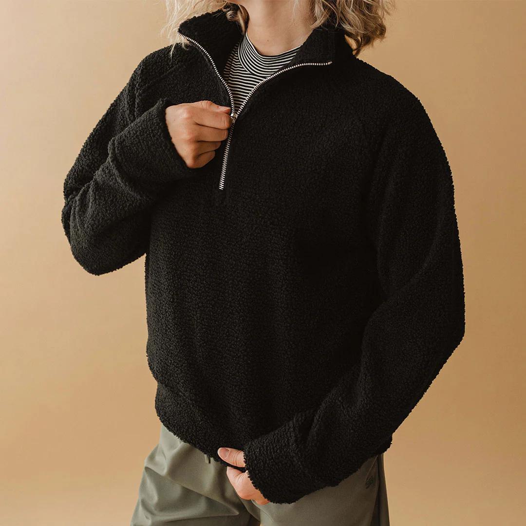 Sherpa 1/4 Zip, Black - Image 9
