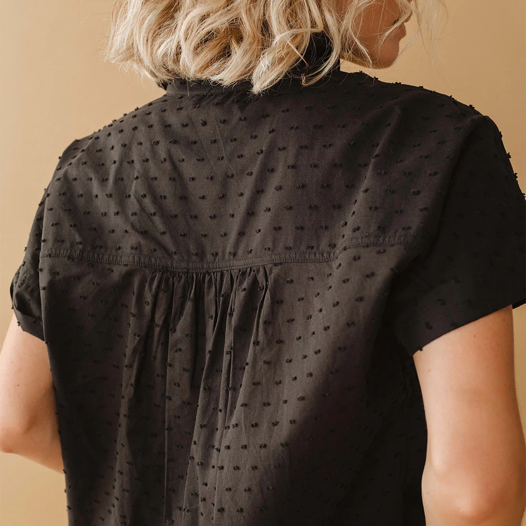 Short Sleeve Button Down, Black - Image 8